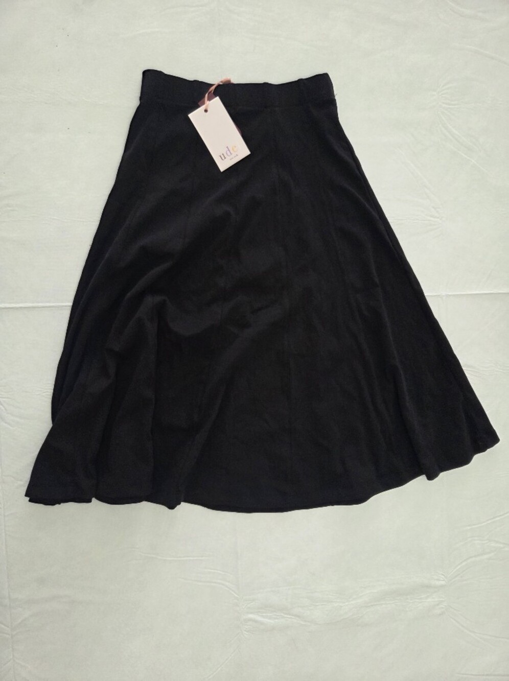 Udel Ny Black A-Line Knee Length Panel Skirt Size Xs. New With Tags!